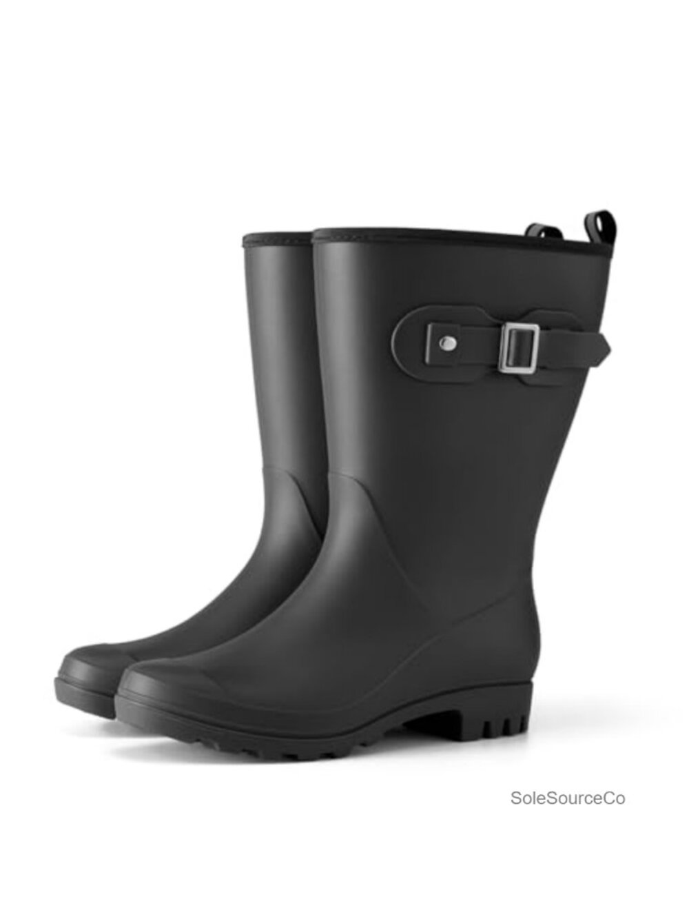 Mid Calf Rain Boots Waterproof Rubber Wellington Garden Shoes Anti-Slip Wide